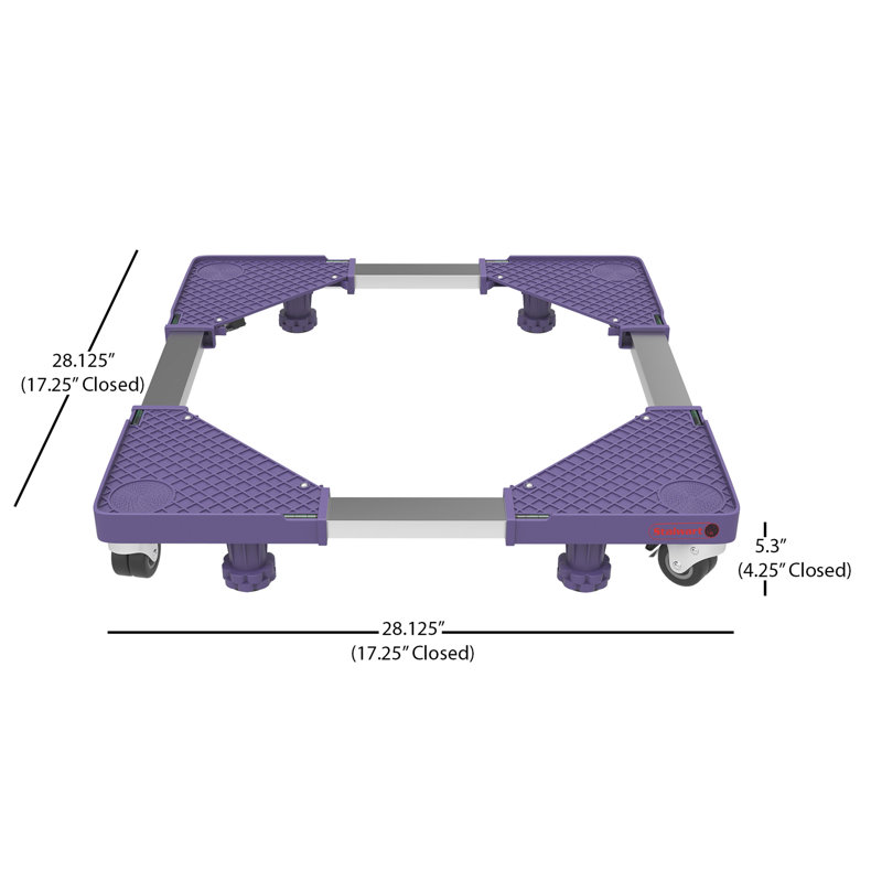Stalwart Multi Purpose Dolly With 4 feet Locking Swivel Wheels Levels and Adjustable Base for Moving
