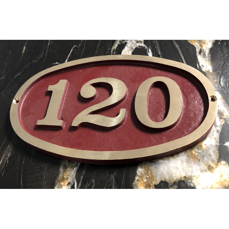 Plaque d’adresse murale sur 1 ligne bold, Marron