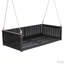 Lit balançoire double en bois massif d'extérieur classique, cadre de balançoire en rotin de jardin avec longues cordes pour la piscine, la cour arrière-129111822