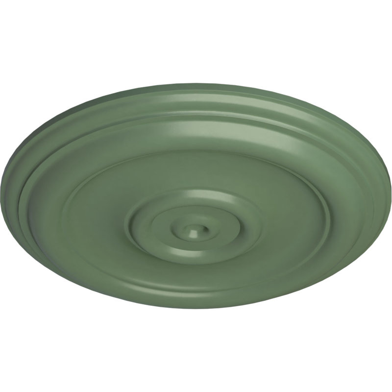 Endurathane Traditional Ceiling Medallion, 12"OD x 1"P (Fits Canopies up to 2 3/4"), Hand-Painted Athenian Green Finish