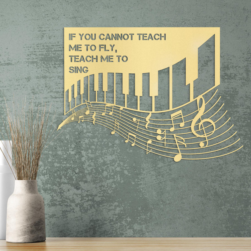 Teach Me To Sing Metal Wall Art, Piano Music Quote Sign, Inspirational Wall Decor, Music Lover Gift, Musician Art, Home Studio Decor