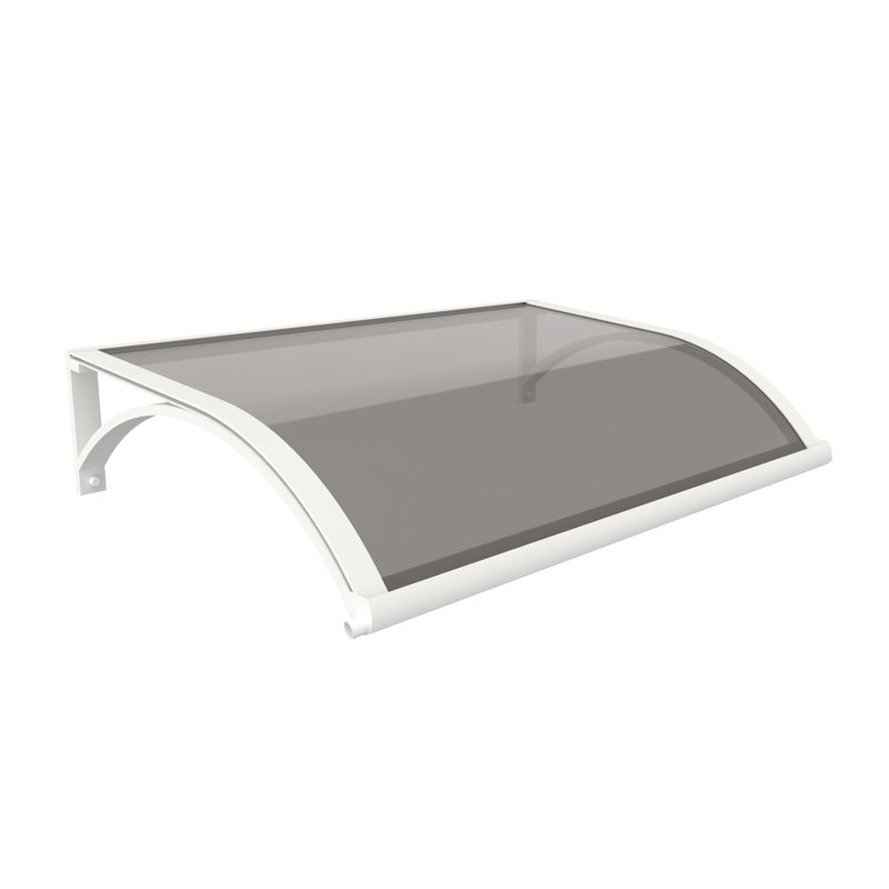Icon 4.9' W x 3.2' D Convex Door Awning Base Kit, White/Grey