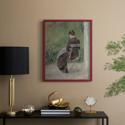 «Vintage Portrait Print», reproduction encadrée en bois massif