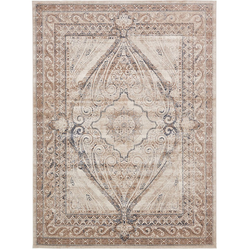 Tapis oriental brun clair Parrado, Rectangle 10 pi x 14 pi 5 po