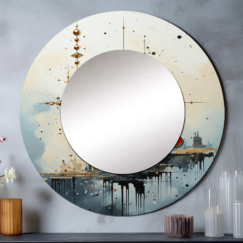 Minimalisme astrologie en sourdine Art II - miroir mural décoratif astrologique, 29 po x 29 po