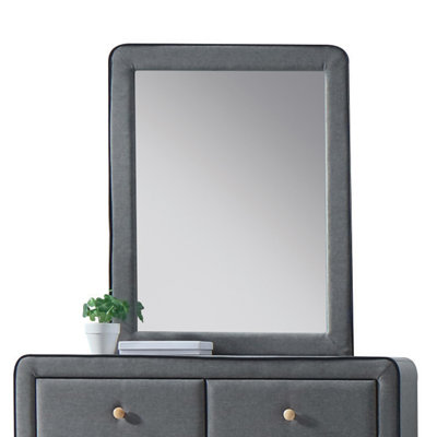 Wenlock Light Gray Fabric Mirror