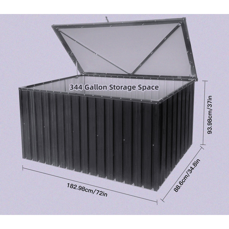 Bantam Interiors 72 " W 344 Gallons Water Resistant Lockable Deck Box in Black