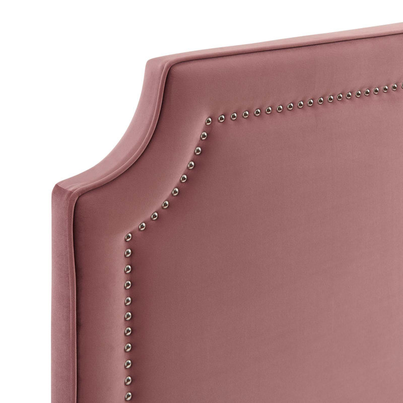 Lit en velours Novi Performance par Modway, Vieux rose, Très grand