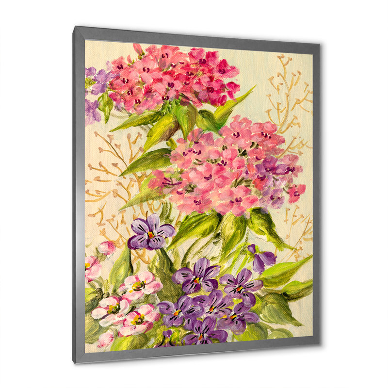 «Pink and Purple Wildflowers II», reproduction sur toile encadrée, H 40 po x l 30 po x P 1,5 po