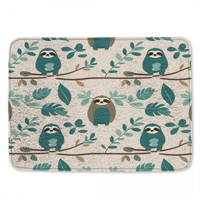 Tapis de bain Sloths On Branches, L 34 po x L 21 po