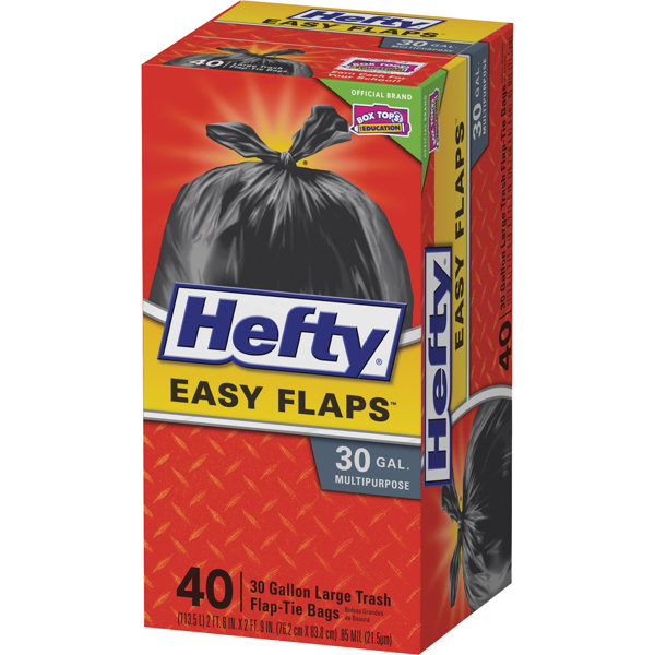 Hefty Small Flap Tie Trash Bags, 4 Gallon - 30 count