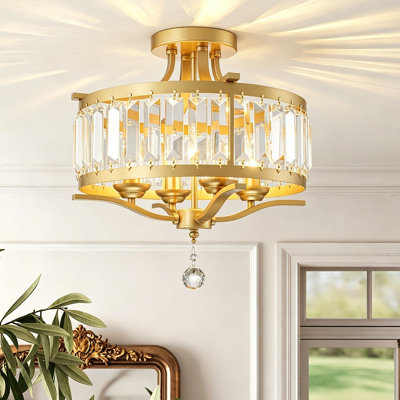 Plafonnier encastré en cristal 4 lumières Elonso