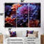 «Mums Nocturnal Elegance Midnight Indigo I», ensemble d'art sur toile Mums-107759345-107759347