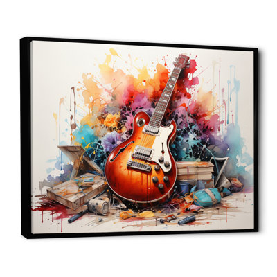 " Dry Watercolor Fire Guitar III "