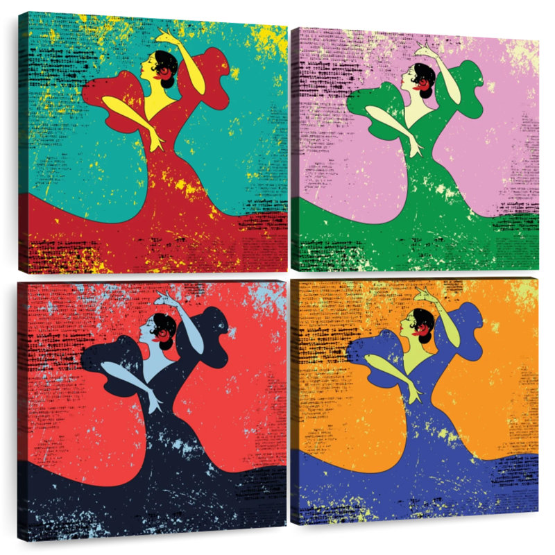 Danseurs de flamenco Enn Grunge, H 50 po x l 50 po