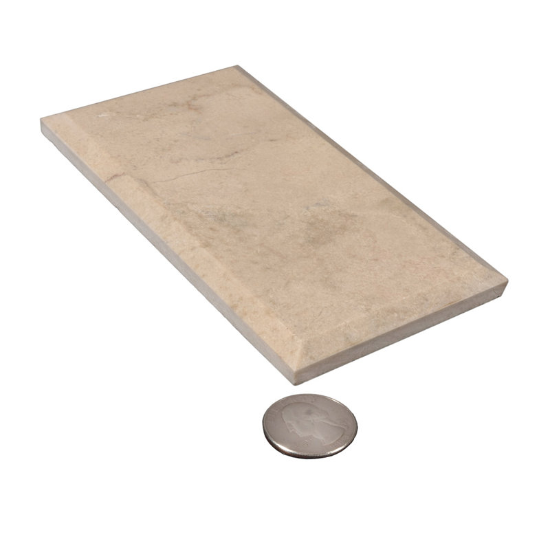 3" X 6" Beveled Marble Subway Tile, Beige/Yellow