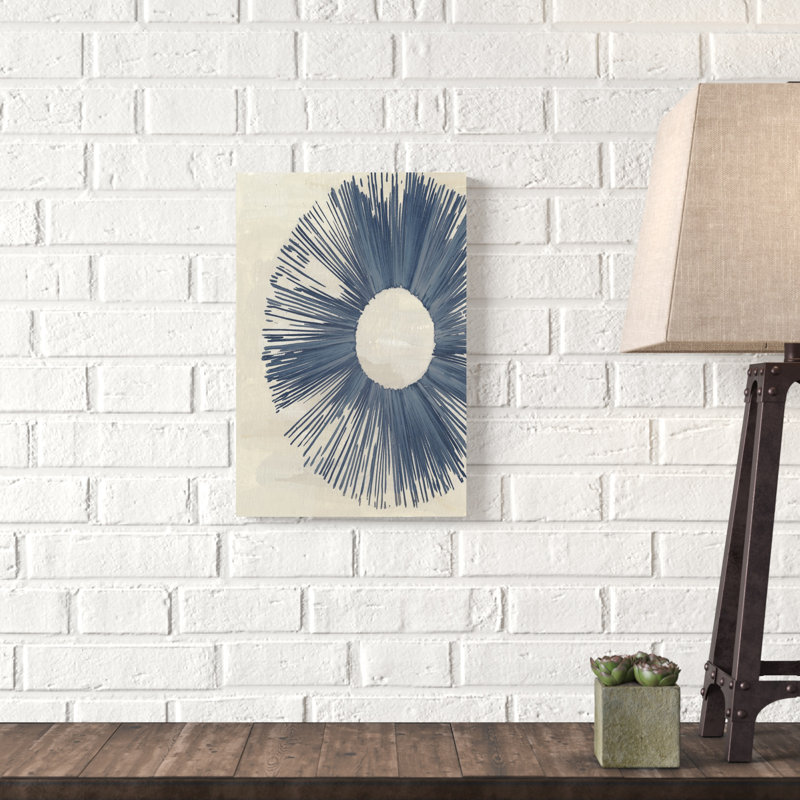 «Blue Burst I» par Melissa Wang - reproduction d'art sur toile, H 18 po x l 12 po