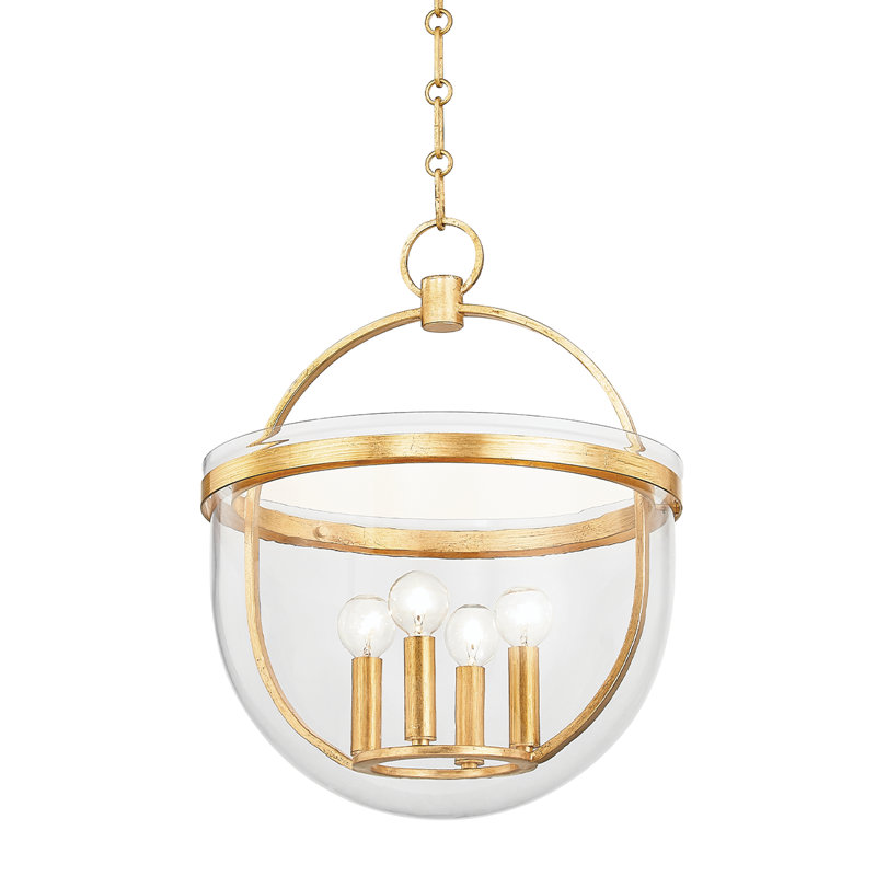 MALLOY 4 LIGHT LANTERN, Vintage Gold Leaf