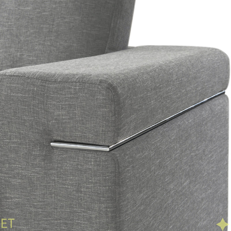 Chaise avec accoudoirs en tissu Gianna, Lin noir