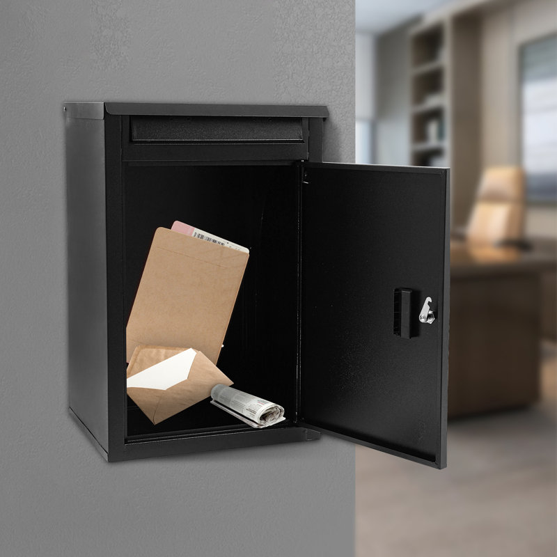 Delivery Box Wall-Mounted Parcel Drop Box Mail Box with Key Lock