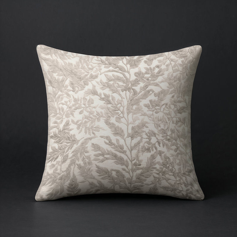 Coussin décoratif intérieur et extérieur Modern, Beige abstrait 30, Carré 20 po