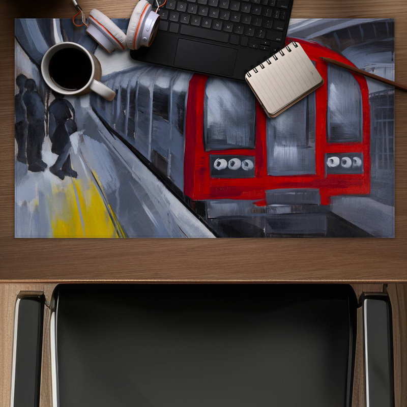 People waiting metro - 14.00"x24.25" Desk mat