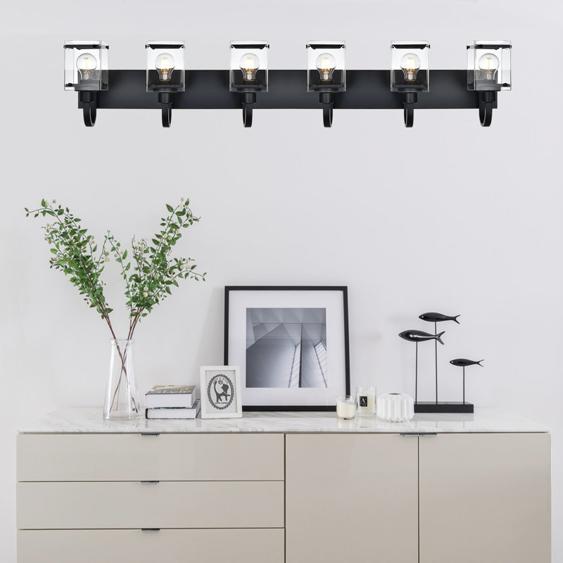 Éclairage pour meuble-lavabo Hamilly, 6, Nickel brossé, 9,8 po x l 44,5 po x P 7,2 po