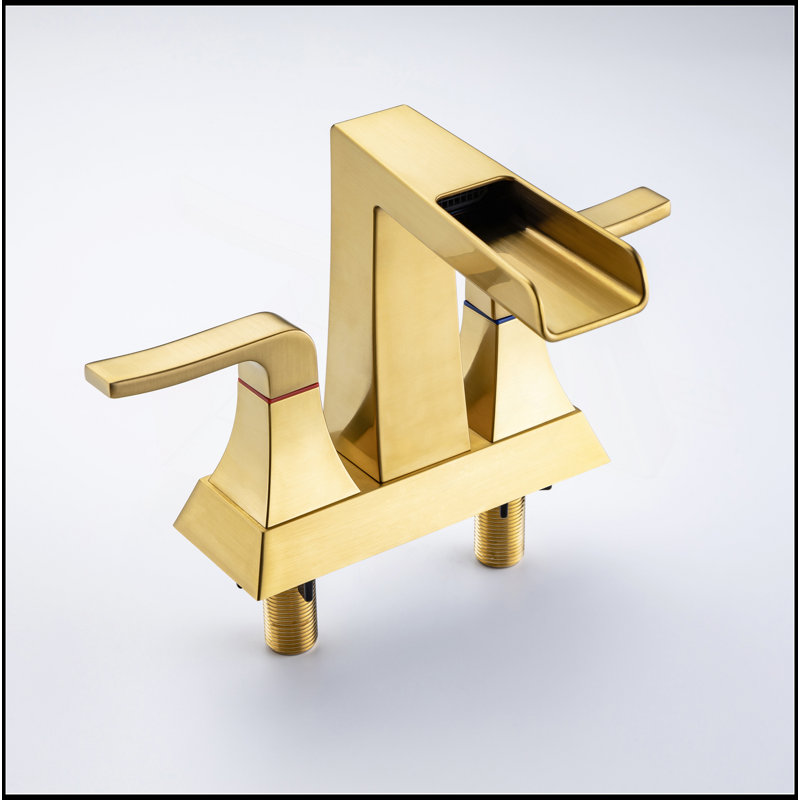 Robinet de lavabo de salle de bain à large entraxe or brossé