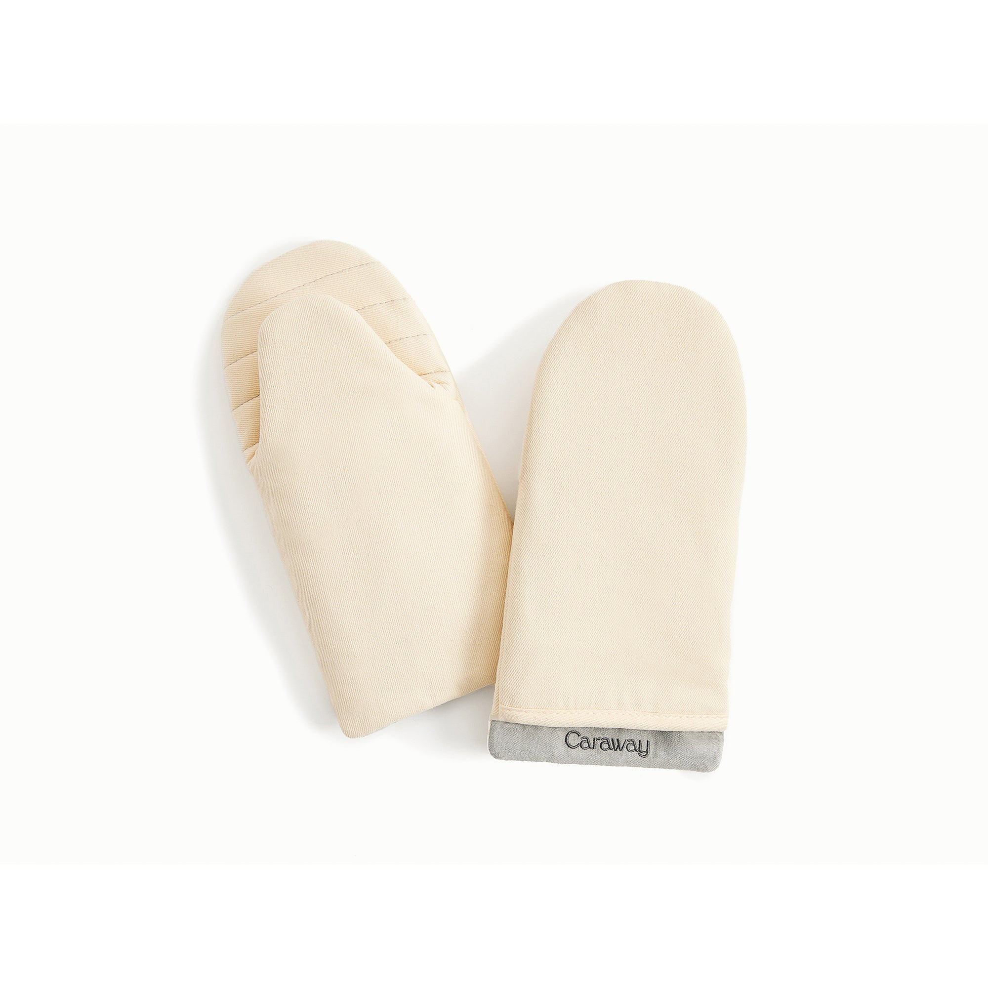Caraway 2Pc Linen Oven Mitts, Cream