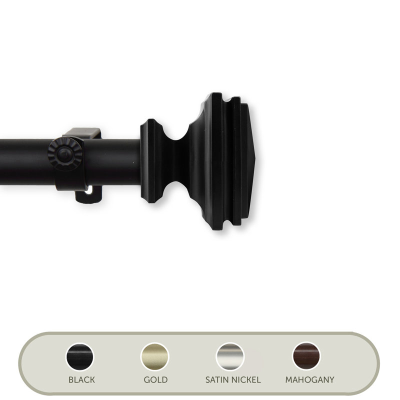 Pat 1" Curtain Rod, Black