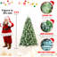Arbre de Noël 6 pi avec 66 pommes de pin - 988 pointes, branches mixtes en PVC et aiguilles dures, structure à charnières pour une installation facile, support en métal robuste - arbre de Noël réaliste-1179104609
