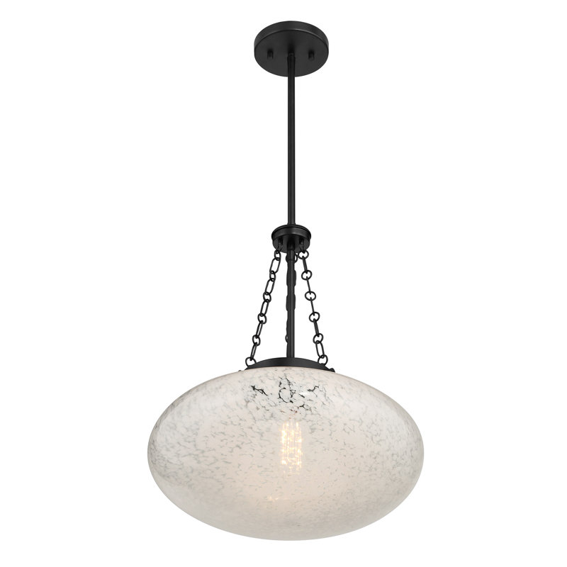 Willow 1-Light Pendant in Matte Black, Black