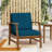 Blue Club Chair With Wood Construction, Weather Resistance In Blue, , Delightful Slat Panels-1236781319