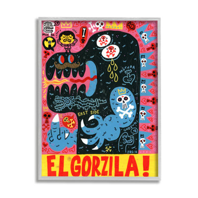 " El Gorzila Pop Style Monster Typography Middle Finger " by Jorge R. Gutierrez