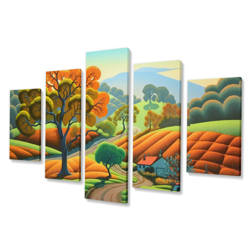 Mcclendon - Art mural sur toile Meadow - 5 panneaux