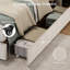 Upholstered Channel Tufted Wingback Headboard Bed Frame with Strong Wooden Slat Support-1410219969