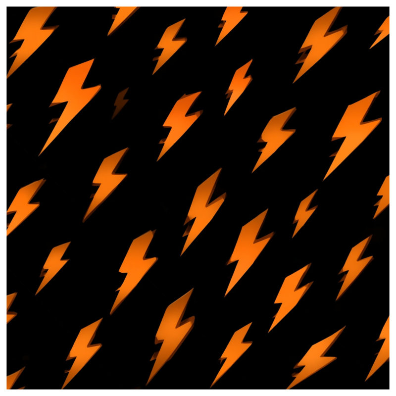 Édredon orange avec éclairs, Twin