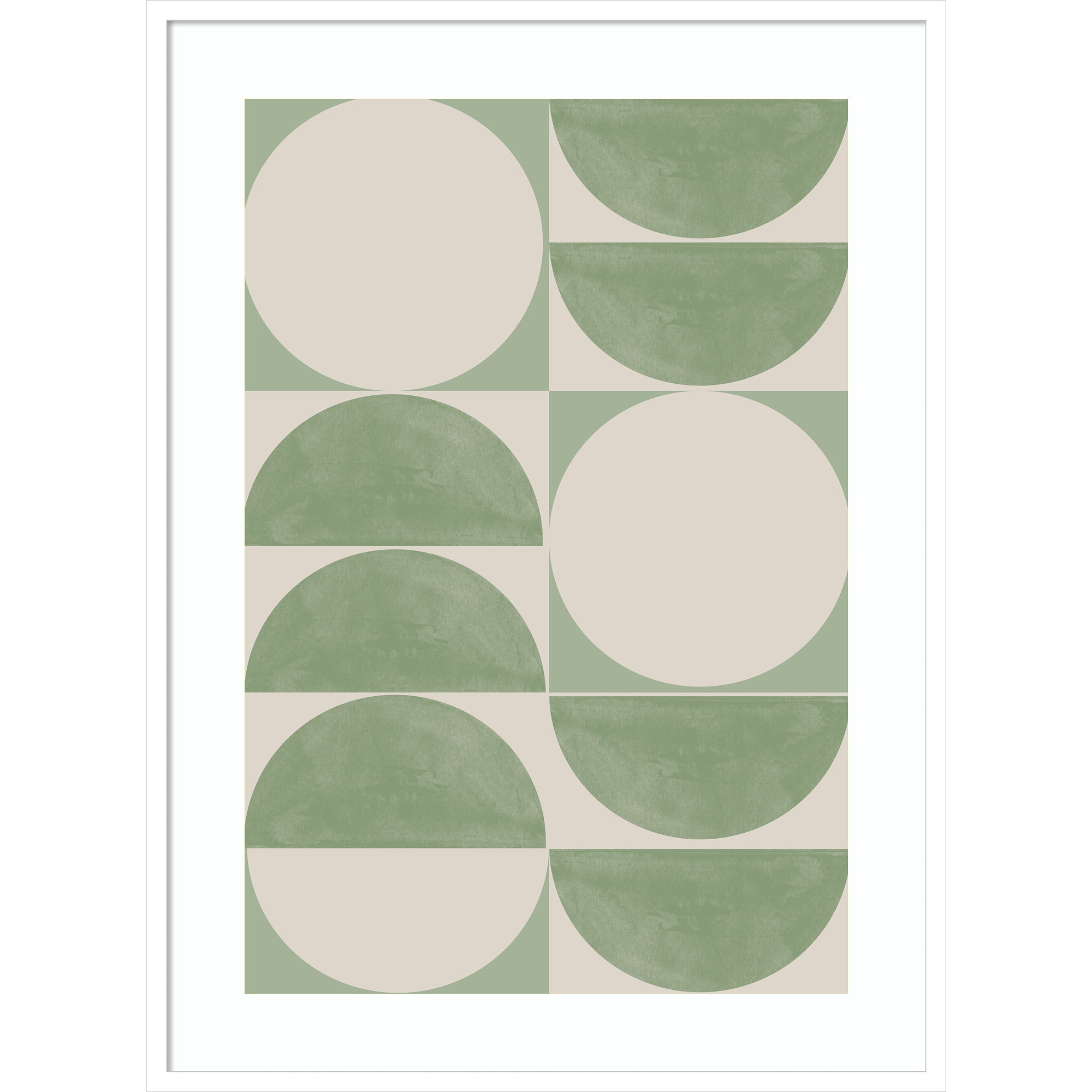 Mid Century Modern 01 by The MIUUS STUDIO Wood Framed Wall Art Print, 41" H x 30" W, White