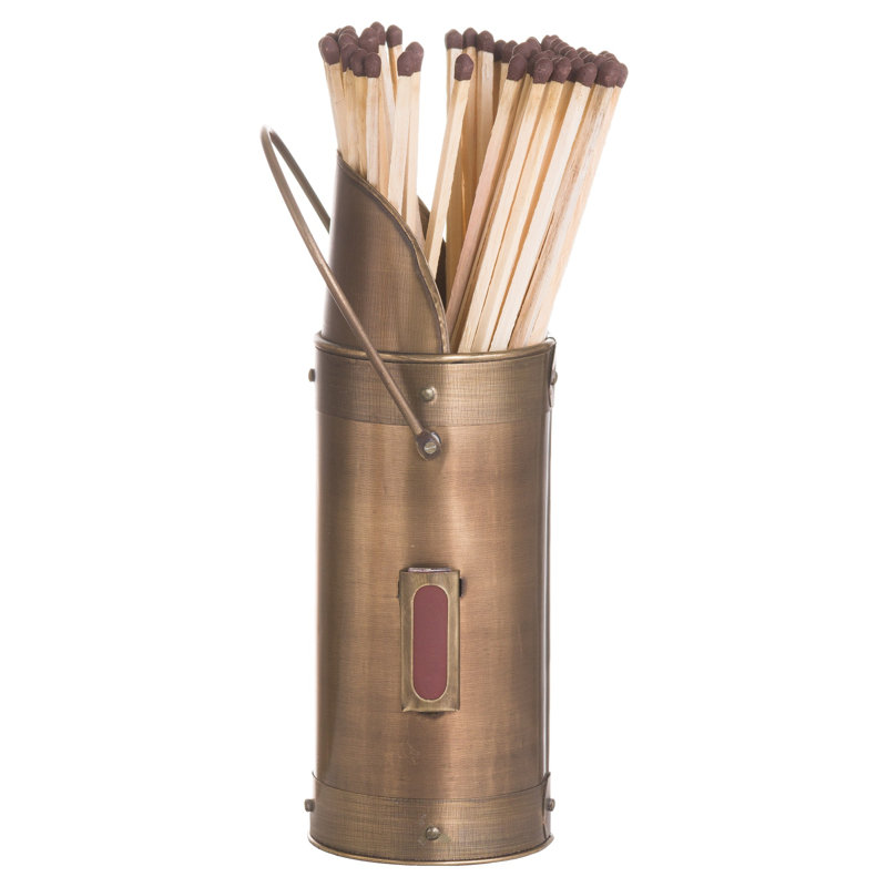 Emiliya Wood Log Carrier, Antique Copper
