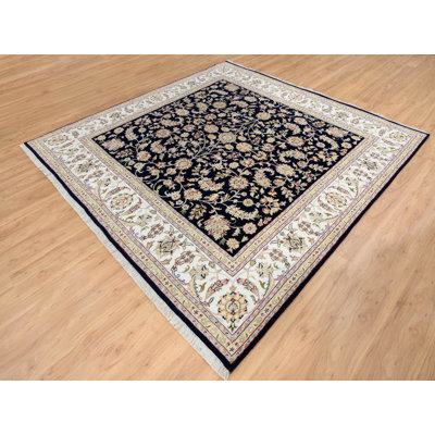 8'0" x 8'2" New Hand Knotted Blue Wool Square Oriental Rug - MOA10264731