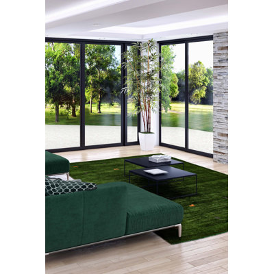 Kashkuli Gabbeh Green Rug 4'9" x 6'5"