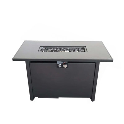 25" X 42" Steel Outdoor Fire Pit Table With Lid