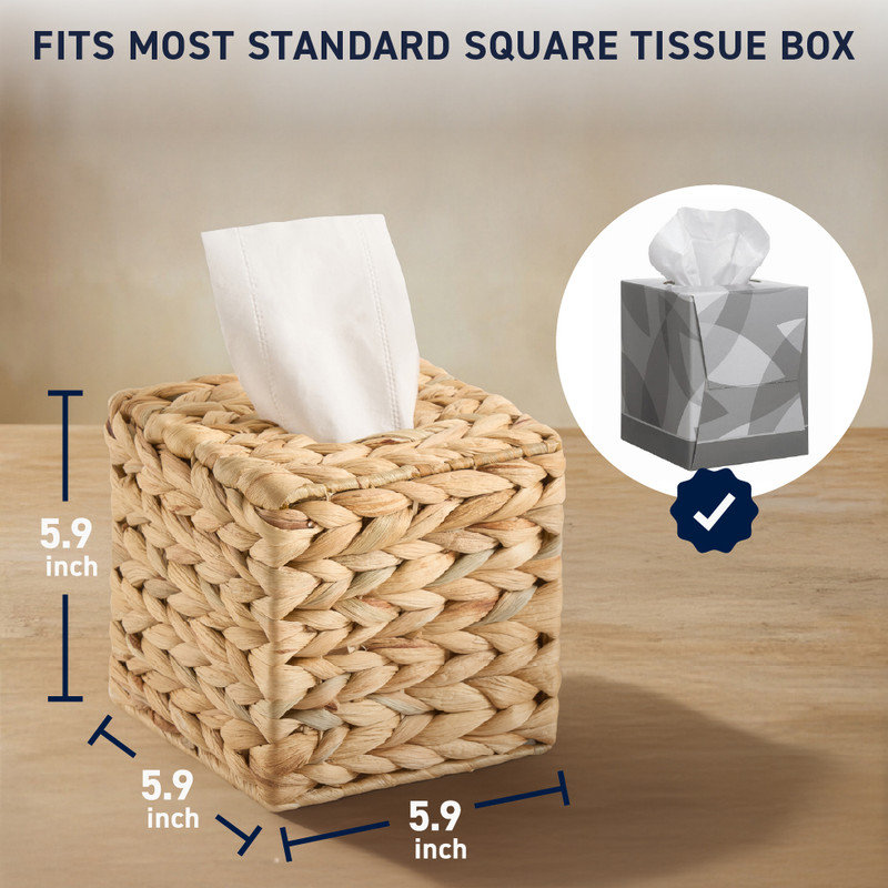 Couvre-boîte tissulaire tissé à la main Water Hyacinth
