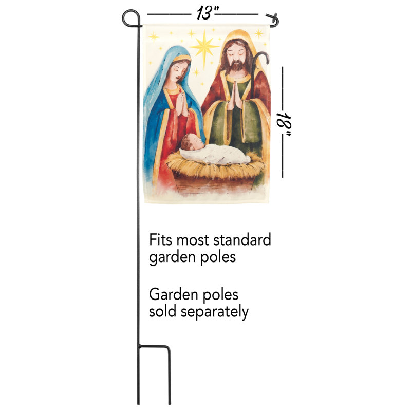Drapeau de jardin en polyester 18 po x 13 po Darika