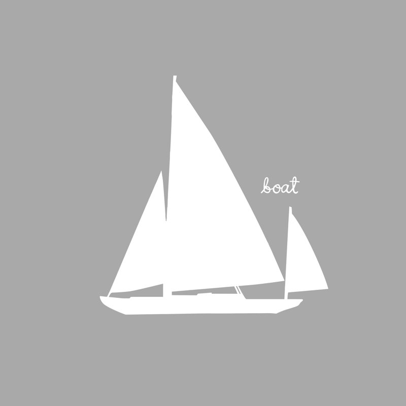 Little Gray Boat - Wrapped Canvas Print, 30cm H x 30cm W x 3.8cm D