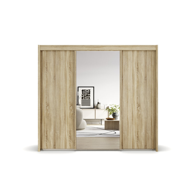 Imperial 3 Door Sliding Wardrobe, Sonoma oak, 223cm H x 225cm W x 65cm D