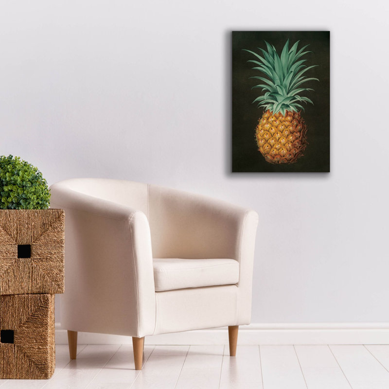  «Vintage Pineapple 2» par Wild Apple Portfolio, art mural sur toile, 18 po x 26 po, H 26 po x l 18 po
