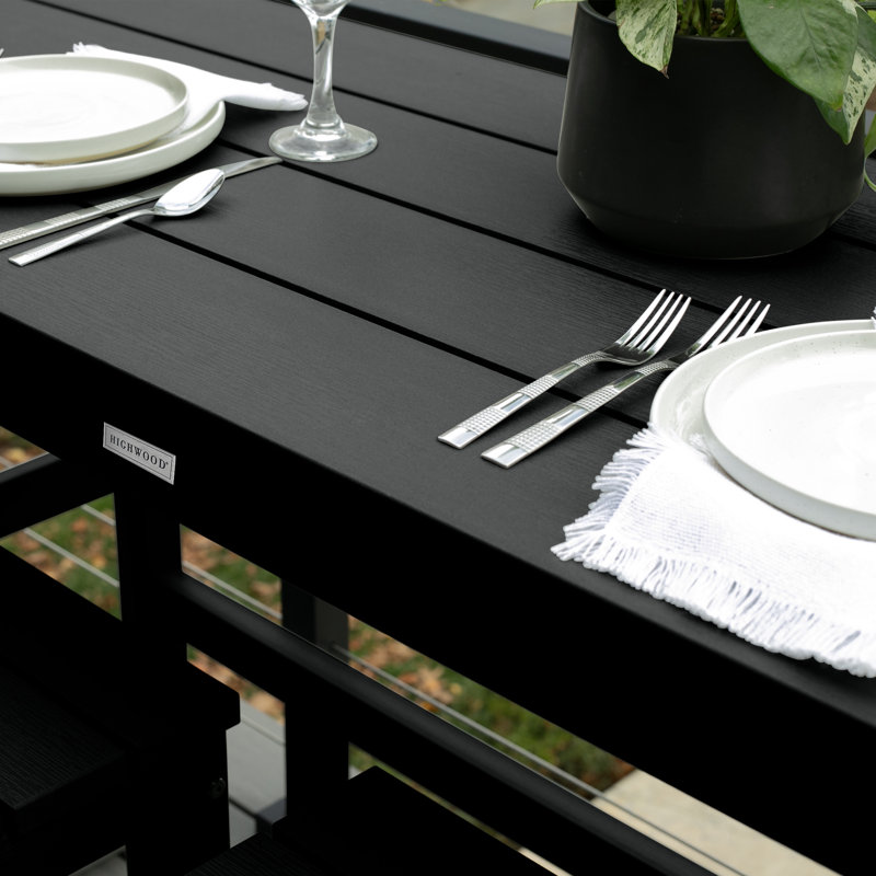 Anakarina 2 - Person Patio Dining Set Rectangular Table, Black