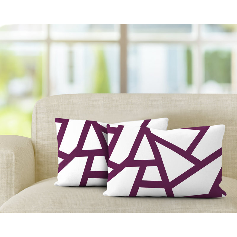 Ritz Abstract Indoor/Outdoor Square Pillow, Purple