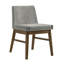 Chaise d'appoint rembourrée grise / noyer Atiba